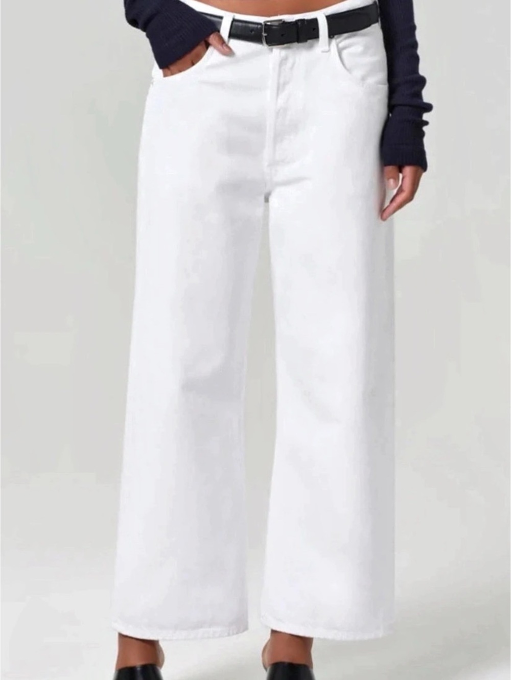 Citizens of Humanity Gaucho Cropped Jeans in White Sz 33